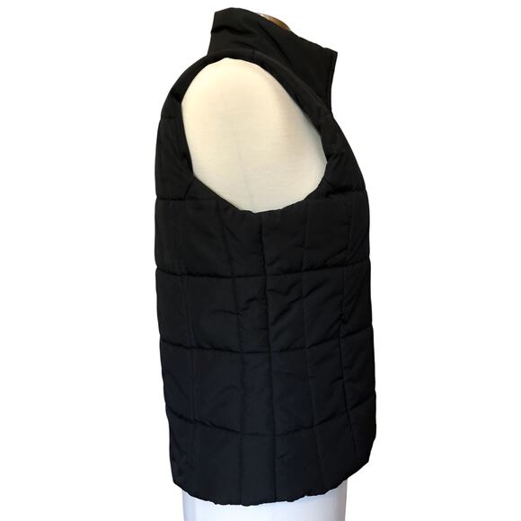 Womens Geoffrey Beene Sport Puffer Vest Quilted Front Zip Pockets Black SMALL - Picture 4 of 7